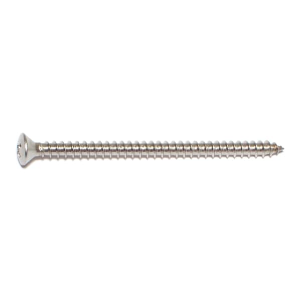 Midwest Fastener Sheet Metal Screw, #10 x 3 in, 18-8 Stainless Steel Oval Head Phillips Drive, 8 PK 68227 - main